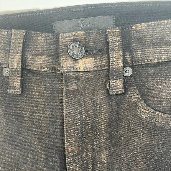 SALE 30% OFF | NWOT 7 For All Mankind Ankle Skinny Jeans Black Marble Foil - Picture 5 of 13